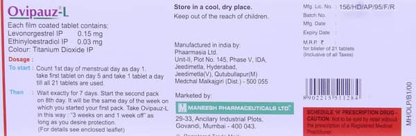 Ovipauz L Strip Of 21 Tablets