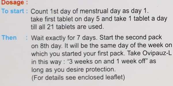 Ovipauz L Strip Of 21 Tablets