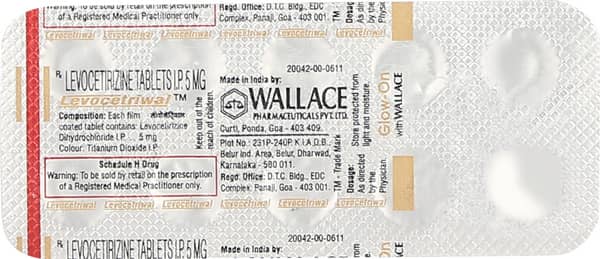 Levocetriwal 5Mg Strip Of 10 Tablets