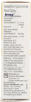 Arzep 0.1% Bottle Of 10ml Nasal Spray