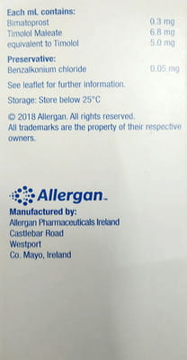 Ganfort Bottle Of 3ml Eye Drops