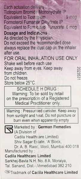 Tioform Box Of 120md Metered Dose Inhaler