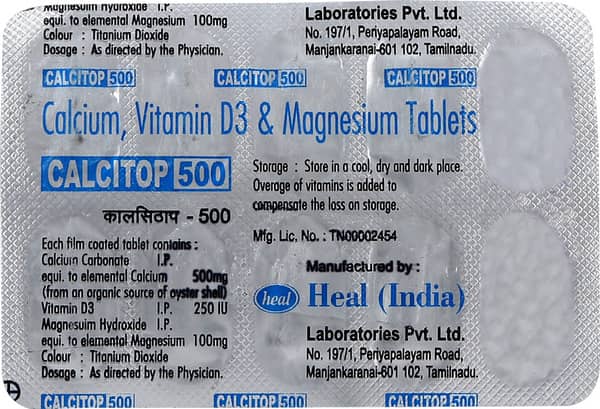 Calcitop 500Mg Strip Of 10 Tablets