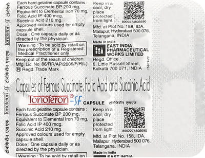 Tonoferon Sf Strip Of 10 Capsules