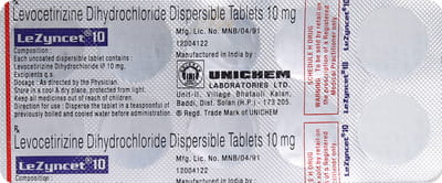 Lezyncet 10mg Strip Of 10 Tablets