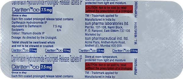 डैरिटेन दो 7.5एमजी की स्ट्रिप 10 टैबलेट्स