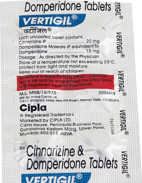 Vertigil Strip Of 6 Tablets