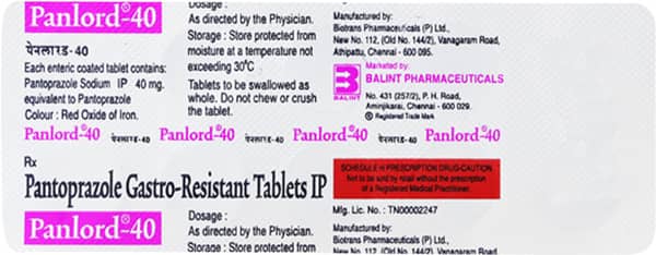 Panlord 40mg Strip Of 10 Tablets