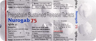 Nurogab 75mg Strip Of 10 Tablets