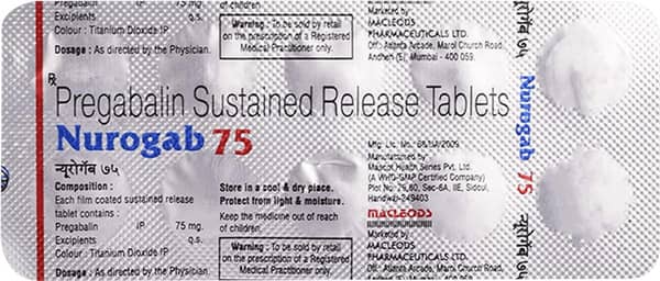 Nurogab 75mg Strip Of 10 Tablets