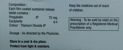 Nurogab 75mg Strip Of 10 Tablets