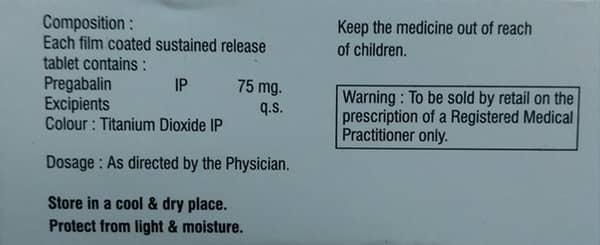 Nurogab 75mg Strip Of 10 Tablets