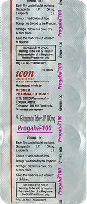 Progaba 100mg Strip Of 10 Tablets
