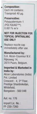 Travatan Bottle Of 2.5ml Ophthalmic Solution