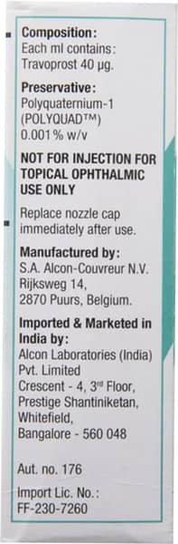 Travatan Bottle Of 2.5ml Ophthalmic Solution