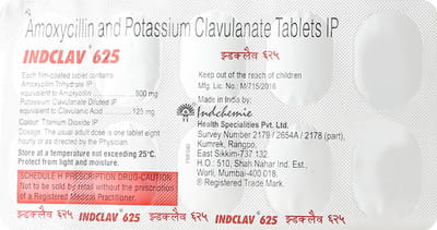 Indclav 625mg Strip Of 10 Tablets