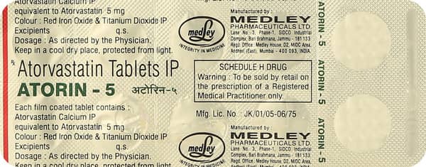 Atorin 5mg Strip Of 10 Tablets