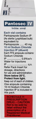Pantosec 40mg Dry Vial Of 1 Powder For Injection