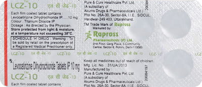 Lcz 10mg Strip Of 10 Tablets