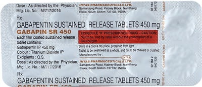 Gabapin Sr 450mg Strip Of 10 Tablets