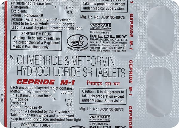 Gepride M 1mg Strip Of 10 Tablets