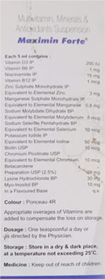 Maximin Forte Mixed Fruit Flavor Bottle Of 200ml Syrup