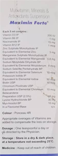 Maximin Forte Mixed Fruit Flavor Bottle Of 200Ml Syrup