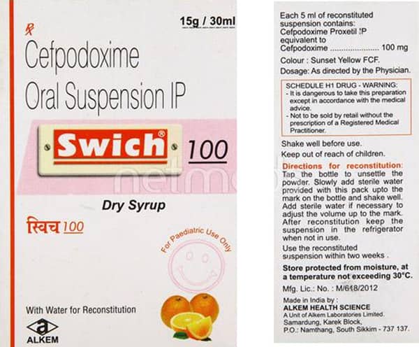 Swich 100 Dry Syrup | Orange Flavour