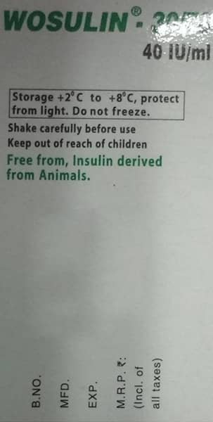 Wosulin 30/70 40iu Vial Of 10ml Injection