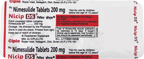 Nicip Ds 200mg Strip Of 10 Tablets