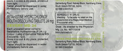 Zevert Md 24mg Strip Of 10 Tablets