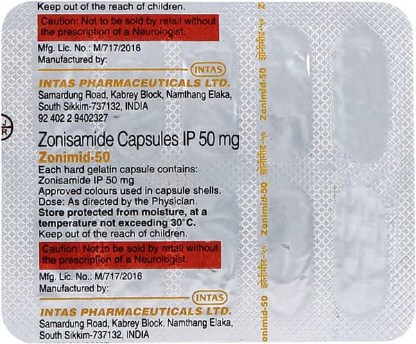 Zonimid 50mg Strip Of 10 Capsules