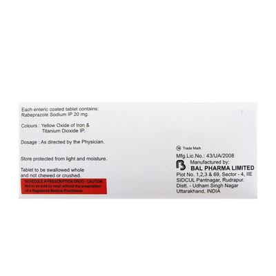 Rabifix 20mg Strip Of 10 Tablets