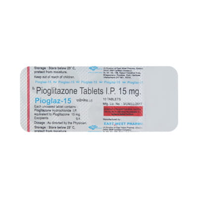 Pioglaz 15mg Strip Of 10 Tablets