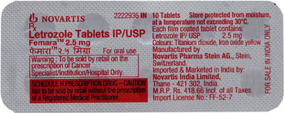 फेमारा 2.5एमजी 10 टैबलेट की स्ट्रिप