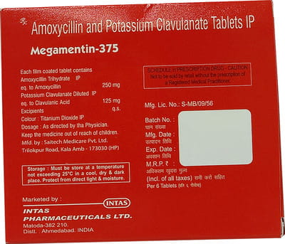 Megamentin 375mg Strip Of 6 Tablets