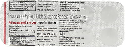 Migrabeta Tr 20mg Strip Of 10 Tablets