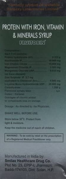Fruitobin Mixed Fruit Flavour Bottle Of 200ml Syrup