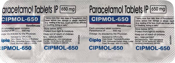 Cipmol 650Mg Strip Of 10 Tablets
