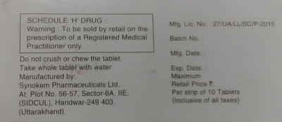 Nortas Cr 10mg Strip Of 10 Tablets