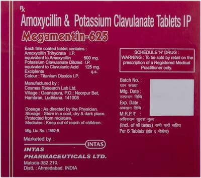 Megamentin 625mg Strip Of 6 Tablets