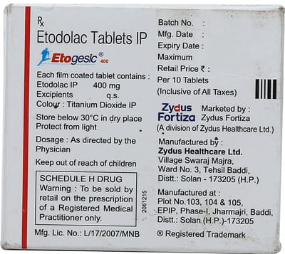 Etogesic 400mg Strip Of 10 Tablets