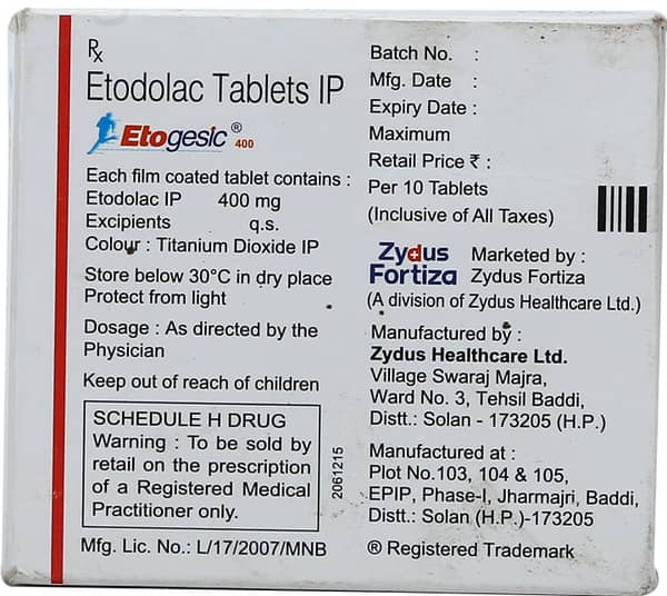 Etogesic 400mg Strip Of 10 Tablets