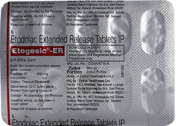Etogesic Er 600mg Strip Of 10 Tablets