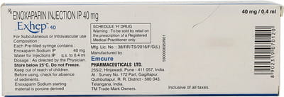 Exhep 40mg Pre Filled Syringe Of 0.4ml Injection