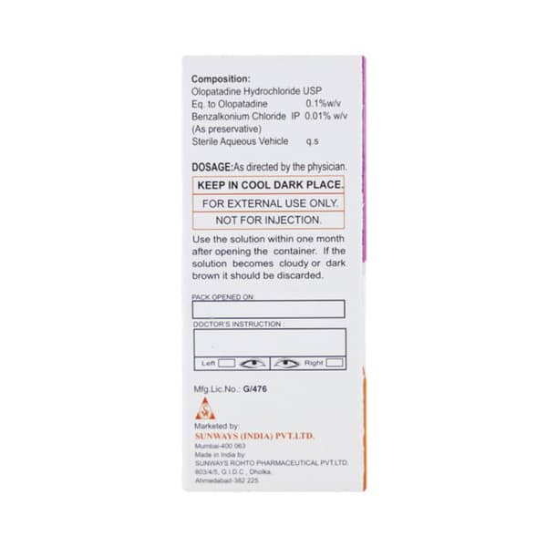 Olotop 0.1% Bottle Of 5ml Eye Drops