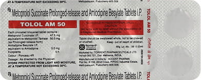 Tolol Am 50mg Strip Of 10 Tablets