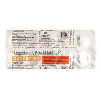 Gudcef 50mg Strip Of 10 Tablets