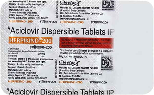 Herpikind 200Mg Strip Of 10 Tablets