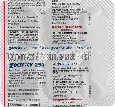 Zocef Cv 250mg Strip Of 6 Tablets